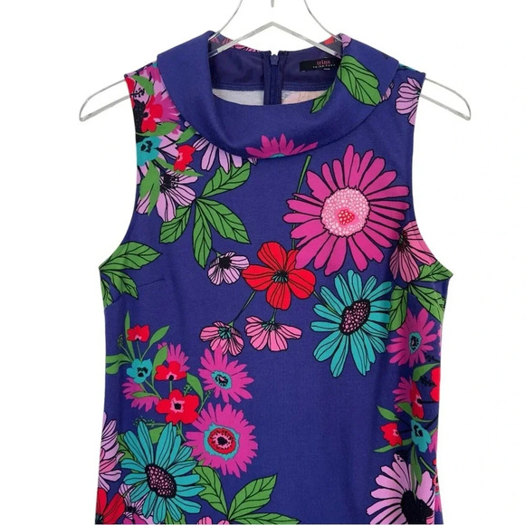 TRINA TURK Vibrant Floral Ponte‎ Knit Sleeveless Shift Dress 8 - Picture 4 of 13